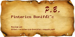 Pinterics Bonifác névjegykártya